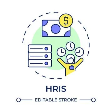 HRMS multi color concept icon イラスト素材