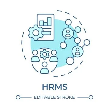 HRMS soft blue concept icon Illustrazione stock
