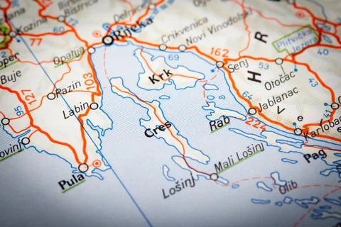 Hroatia on a road map Stock Photos
