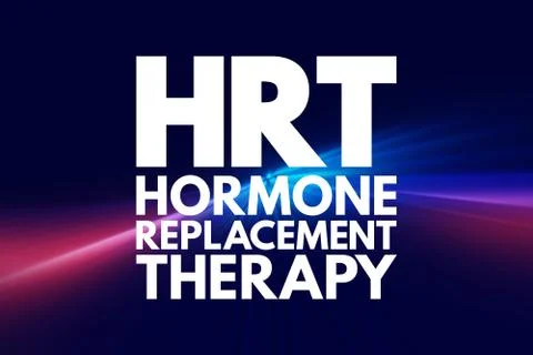 HRT - Hormone Replacement Therapy acronym, medical concept background Illustrazione stock