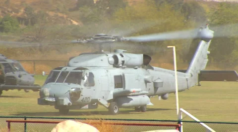 HS-60 Seahawk Copter Ground Circle Stock Footage 2904412
