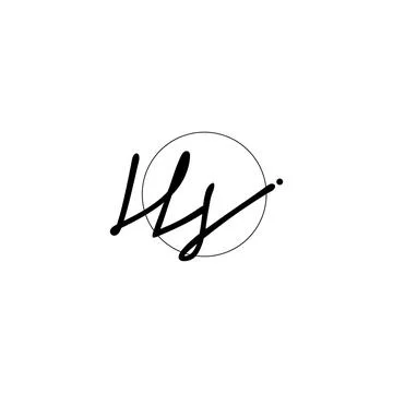 HS Initial handwriting logo design Stock Illustration