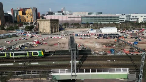 HS2 high speed railway construction in Birmingham UK 스톡 동영상 233302591