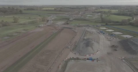HS2 Railway Construction High-Speed Rail November 2023 Warwickshire D-Log Stock Footage 260159474