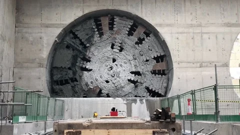 HS2 tunnelling machine called Dorothy becomes first to complete its journey Stock Footage 201928118