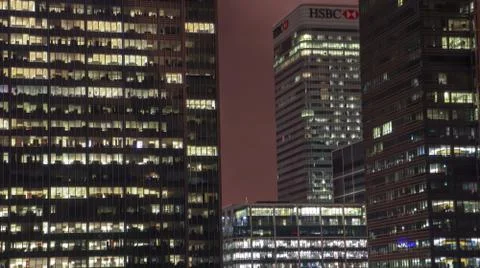 HSBC between office buildings Stock Photos