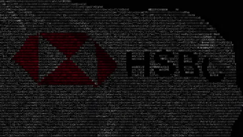 Hsbc logo on waving digital flag. Editorial looping animation Stock Footage 145159193