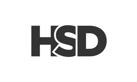 HSD logo design template with strong and modern bold text. Initial based ve.. Illustrazione stock
