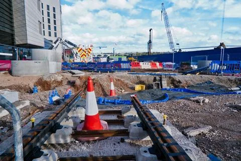 HST Infrastructure Development at Birmingham Curzon Street 库存照片