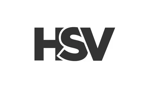 HSV logo design template with strong and modern bold text. Initial based ve.. 스톡 일러스트