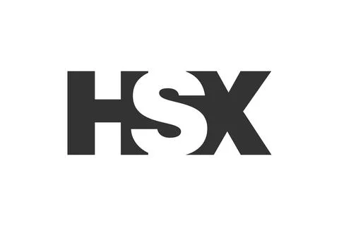 HSX logo design. Initial letter H S X bold font style for tech startups, co.. Stock Illustration