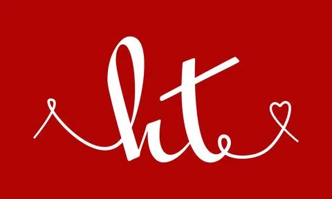 HT initial wedding monogram calligraphy vector illustration. Hand drawn let.. Stock Illustration