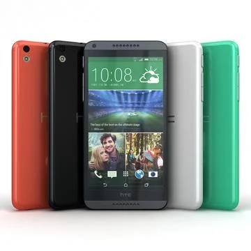 HTC Desire 816 Four Colors 3D Model