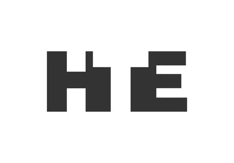 HTE logo design. Initial letter H T E bold font style for tech startups, co.. Stock Illustration