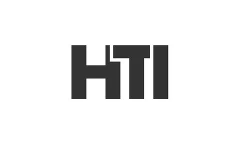 HTI logo design template with strong and modern bold text. Initial based ve.. Stock Illustration