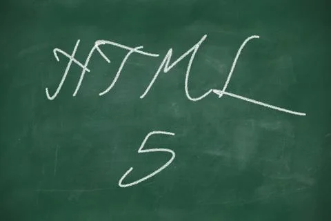 Html 5 on blackboard Stock-Illustration