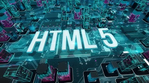 HTML 5 with digital technology concept Stock Footage 103485965