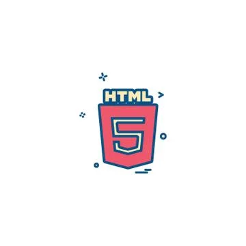 HTML 5 icon design vector Stock Illustration