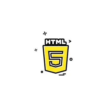 HTML 5 icon design vector 스톡 일러스트