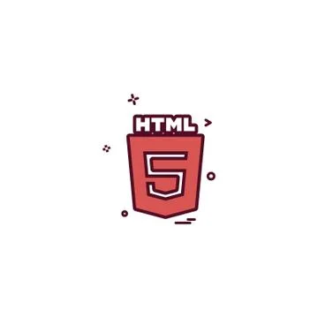 HTML 5 icon design vector 스톡 일러스트