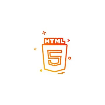 HTML 5 icon design vector Illustrazione stock