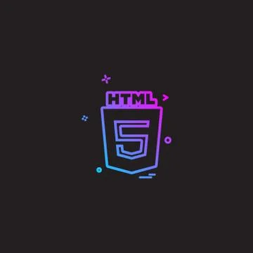 HTML 5 icon design vector Illustrazione stock