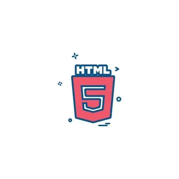 HTML 5 icon design vector Stock Illustration
