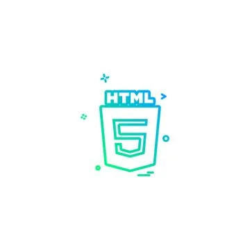 HTML 5 icon design vector Stock Illustration
