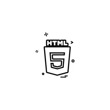 HTML 5 icon design vector Illustrazione stock