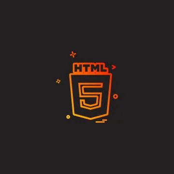 HTML 5 icon design vector Stock Illustration