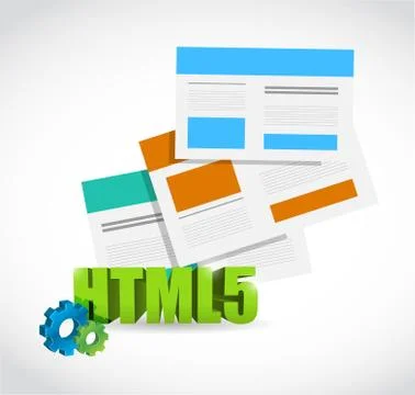 Html 5 set of browsers illustration 스톡 일러스트