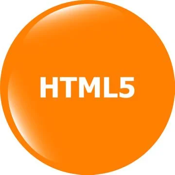 Html 5 sign icon. Programming language symbol. Circles buttons Stock Illustration