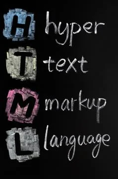 Html acronym - hyper text markup language Foto stock