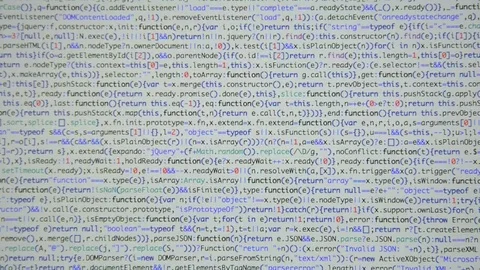 HTML and CSS code developing. Website design code programming on a laptop screen Stock Footage 77685193