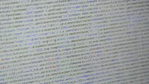 HTML and CSS code developing. Website design code programming on a laptop screen Stock Footage 77688046