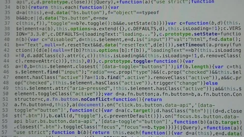 HTML and CSS code developing. Website design code programming on a laptop screen Stock Footage 77729348