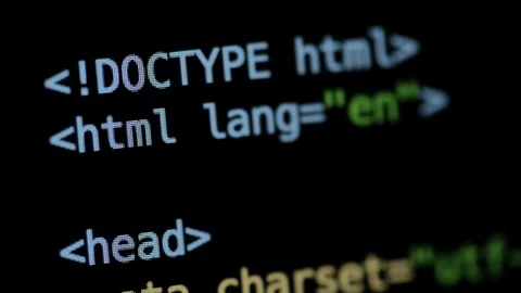 HTML and CSS code developing. Website design code programming on a laptop screen Stock Footage 77729400