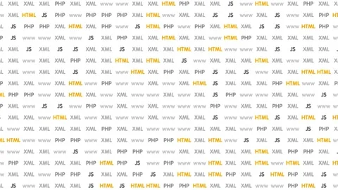 HTML and CSS code developing. Website design code programming on a laptop screen Stock Footage 146403075