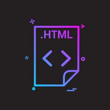 HTML application download file files format icon vector design Stock Illustration