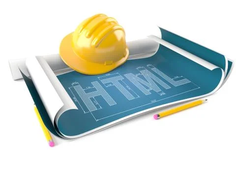 HTML blueprint 스톡 일러스트