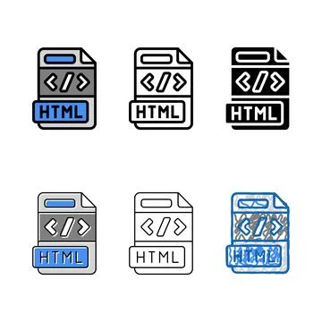 Html clean file format document color icon vector 스톡 일러스트