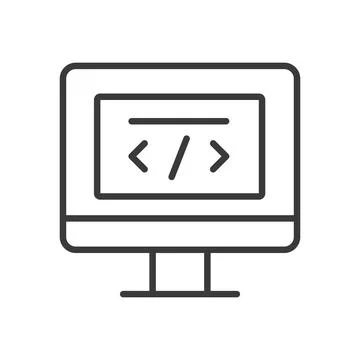 HTML closing tag, icon in line design. HTML, closing, tag, code, web design Stockillustratie