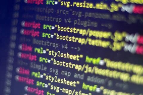 HTML code. Computer programming source code Stockfoto's