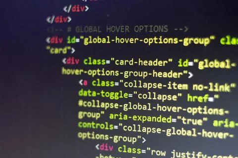 HTML code. Computer programming source code Stockfoto's