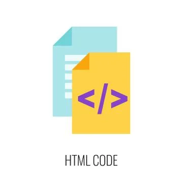 Html code flat icon. SEO, Digital marketing. Content strategy Stock Illustration