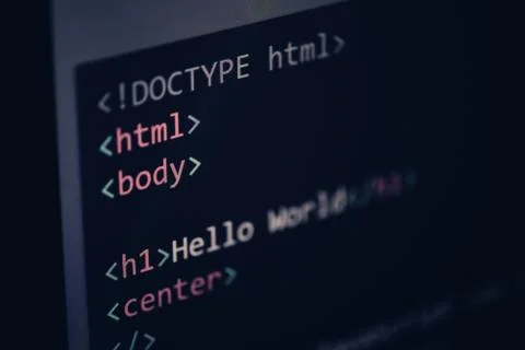 Html code - html5 Computer language programming Javascript code internet text Stockfoto's