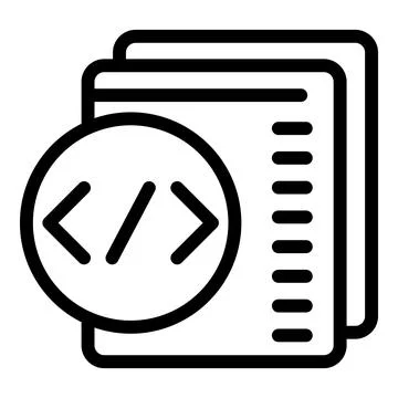 Html code icon outline vector. Web cms Illustrazione stock
