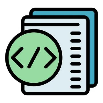 Html code icon vector flat Stock Illustration
