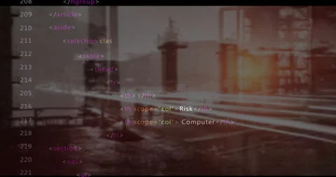HTML code overlay starting scrolling and updating cybersecurity list to Stock Footage 314792163