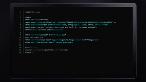 HTML Code on screen Stock Footage 166348119